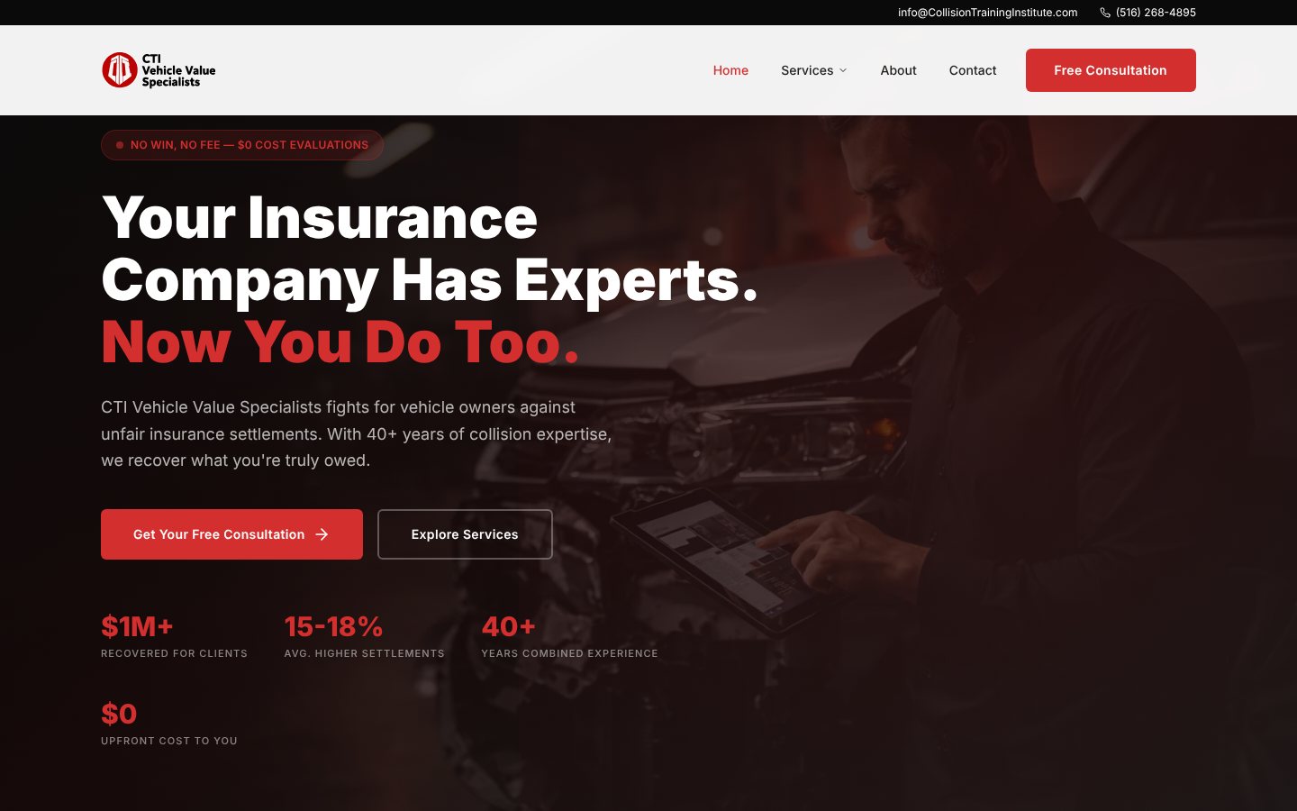 CTI Vehicle Value Specialists website on a laptop CTI Vehicle Value Specialists website on a laptop